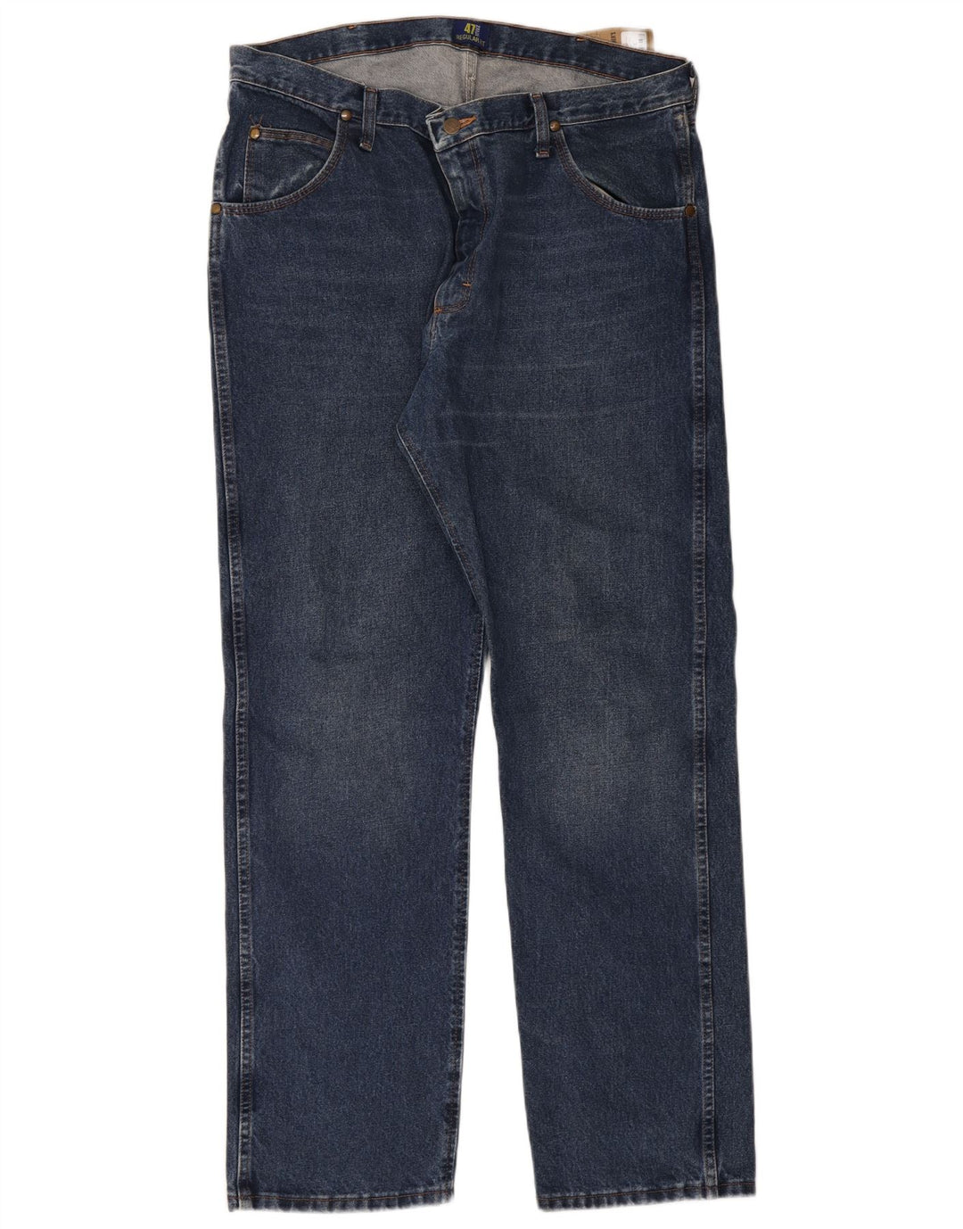 Wrangler Mens Straight Jeans W38 L32 Azul Algodão