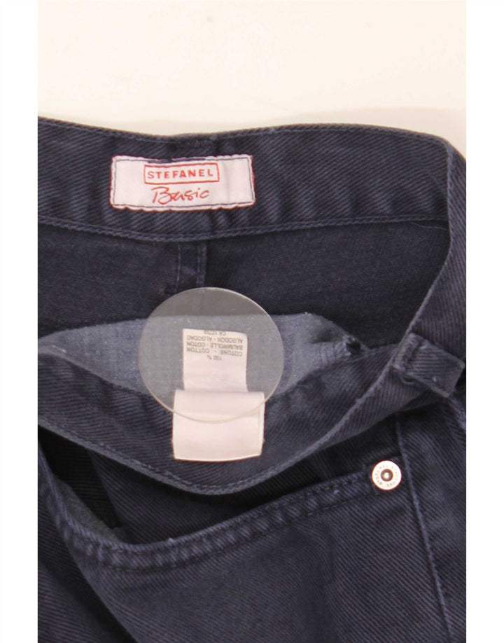 Stefanel Mens Straight Jeans IT 48 Médio W34 L34 Azul Marinho Algodão
