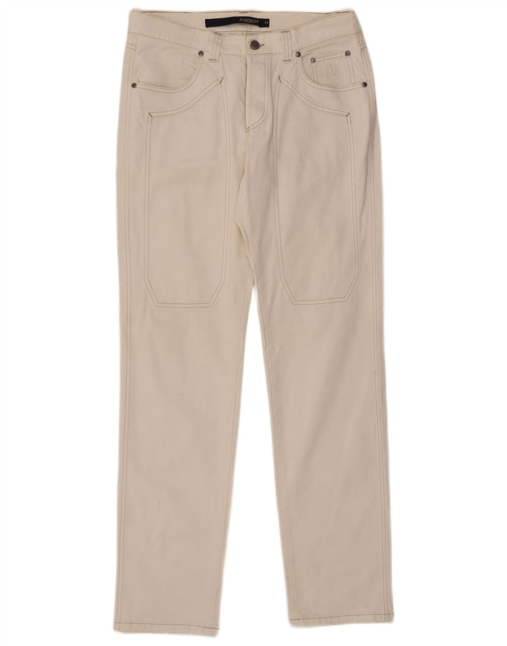 Jeans retos masculinos Jeckerson W34 L34 algodão branco