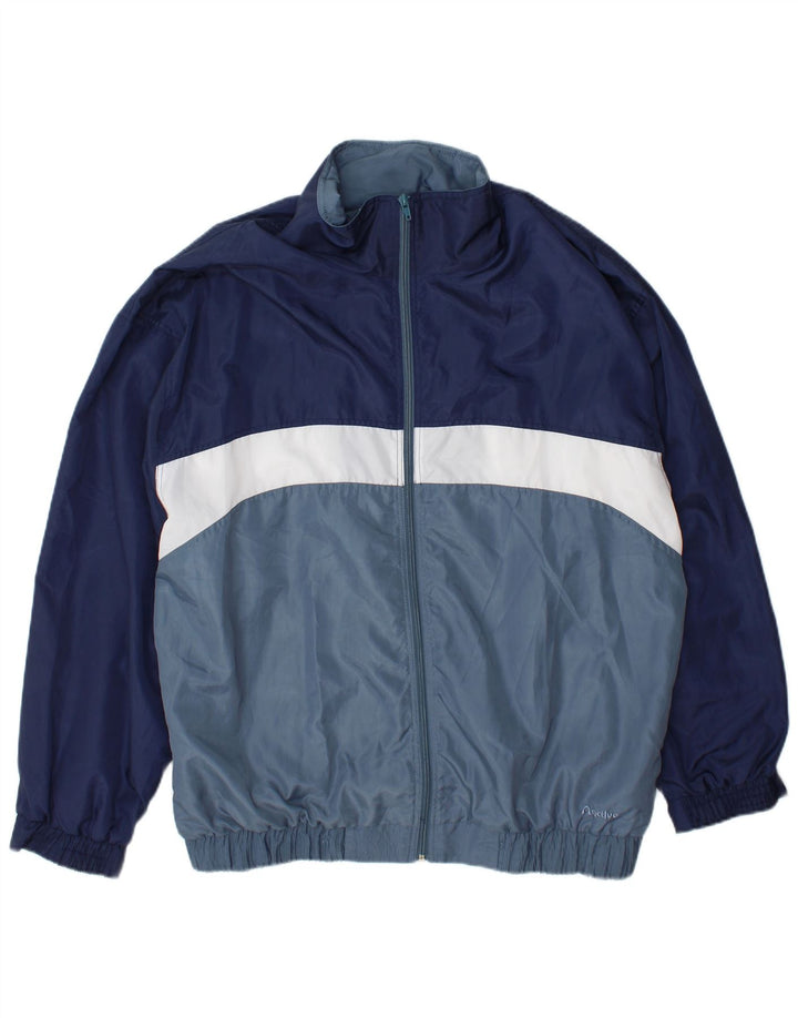 Poliéster ativo de Colorblock dos azuis marinhos do XL do revestimento superior do fato de treino dos homens
