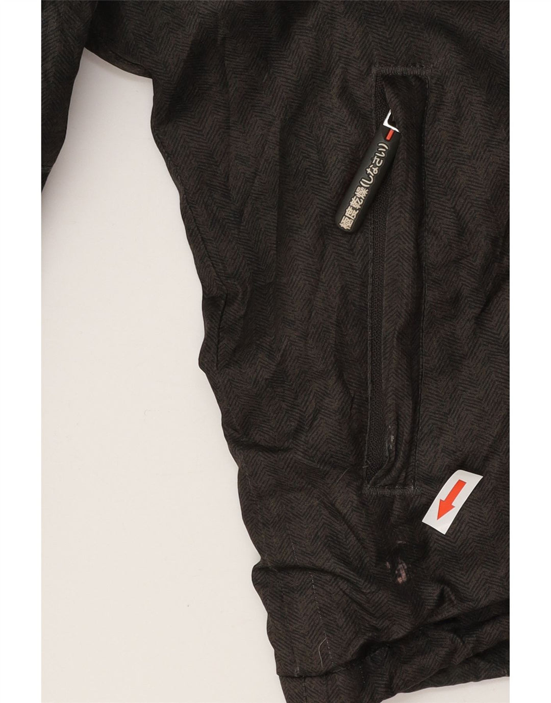 Jaqueta corta-vento masculina SUPERDRY com capuz UK 36 pequena espinha de peixe cinza