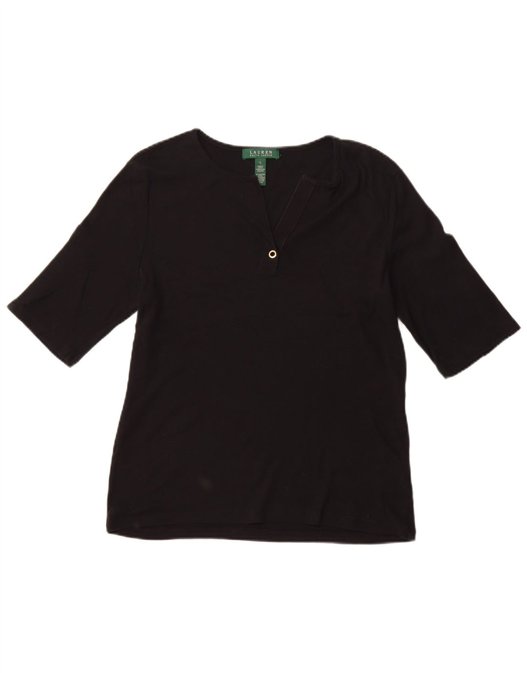 Camiseta feminina RALPH LAUREN grande algodão preto