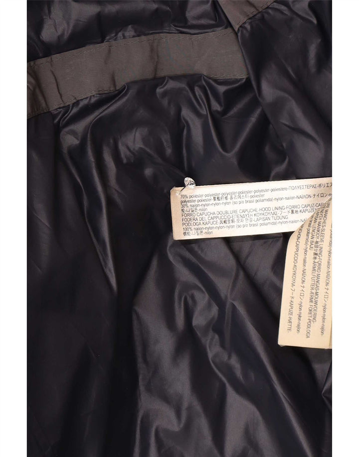 Casaco acolchoado com capuz feminino Massimo Dutti UK 40 poliéster cinza grande