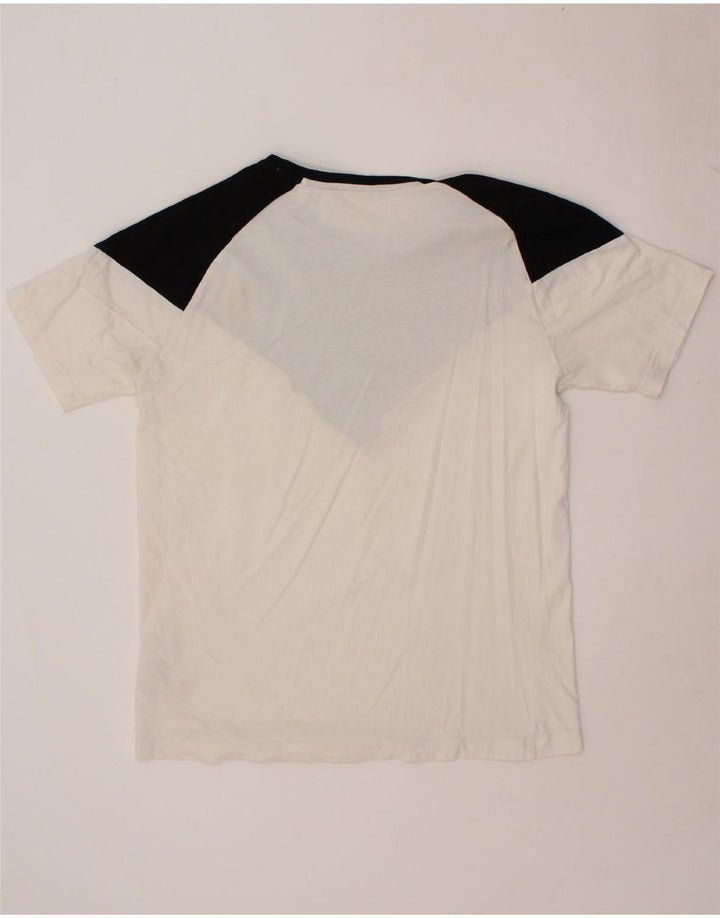 PUMA Mens T-Shirt Top Medium White Colourblock Cotton Vintage Puma and Second-Hand Puma from Messina Hembry 