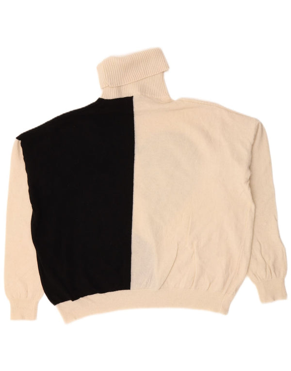 Liu Jo Suéter feminino oversized com gola redonda Reino Unido 18 XL branco colorblock