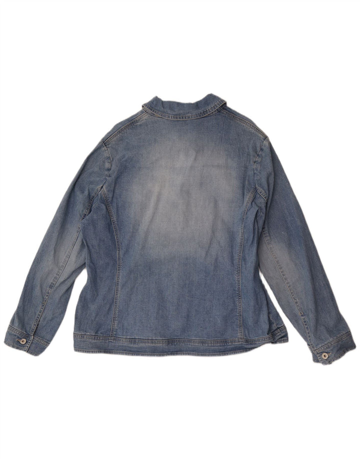 Jaqueta jeans feminina grande Krizia tamanho 25 algodão azul grande
