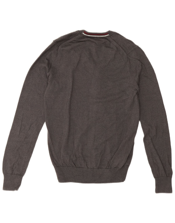Suéter cardigã masculino Fred Perry de lã cinza pequena