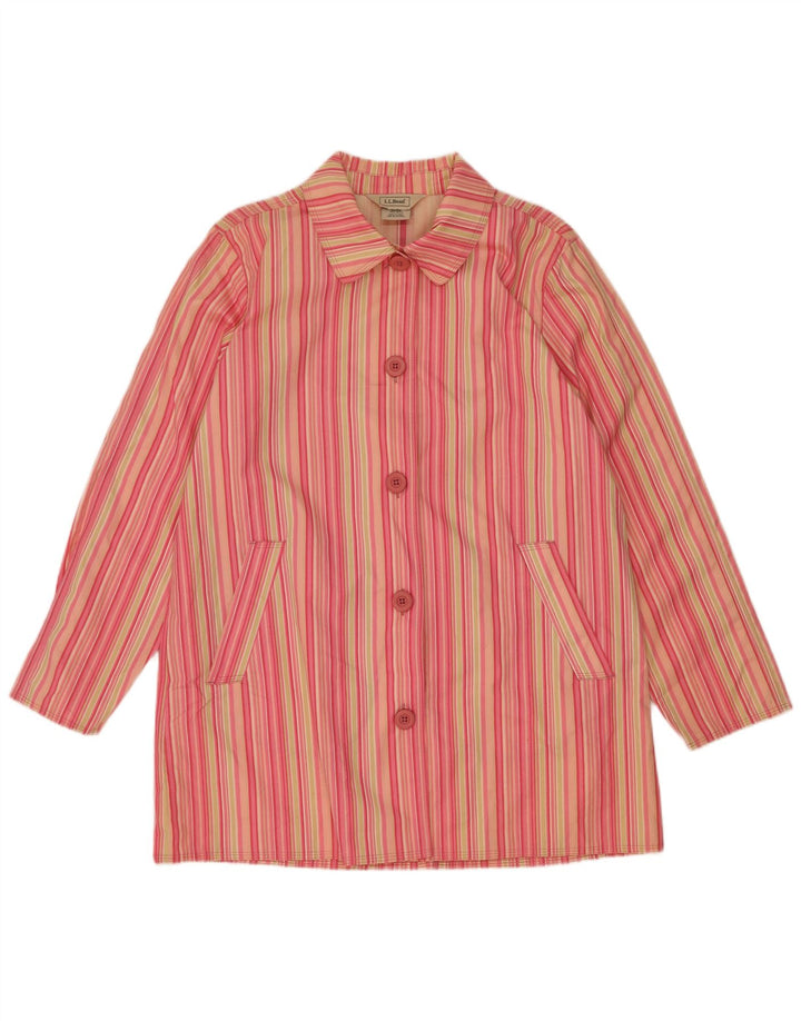 Jaqueta blazer feminina L.L.Bean Petite 5 botões Reino Unido 14 listrado rosa médio