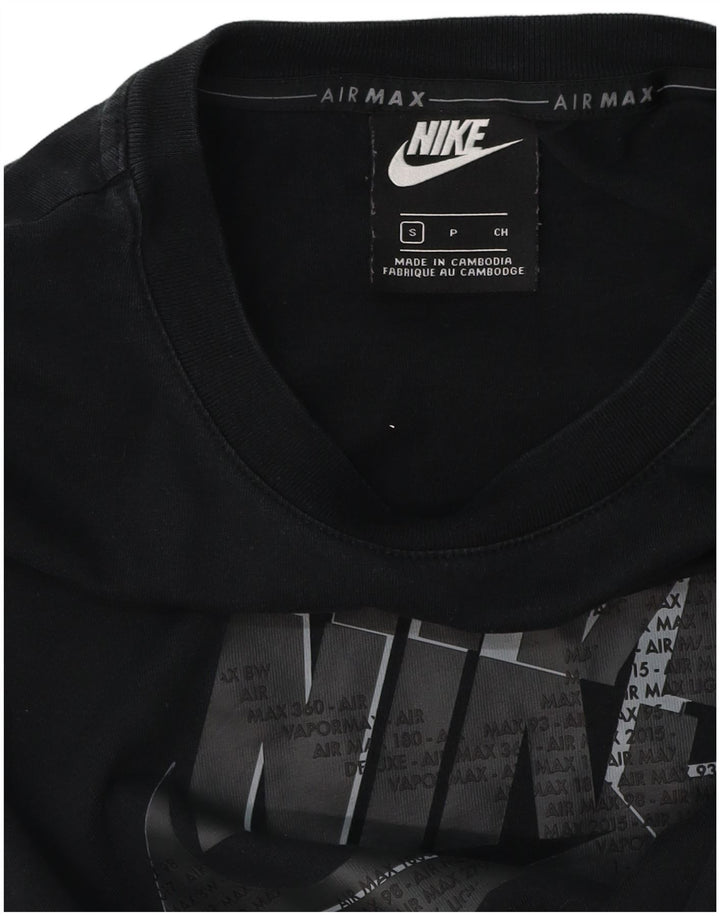 Camiseta Nike masculina gráfica top pequeno algodão preto