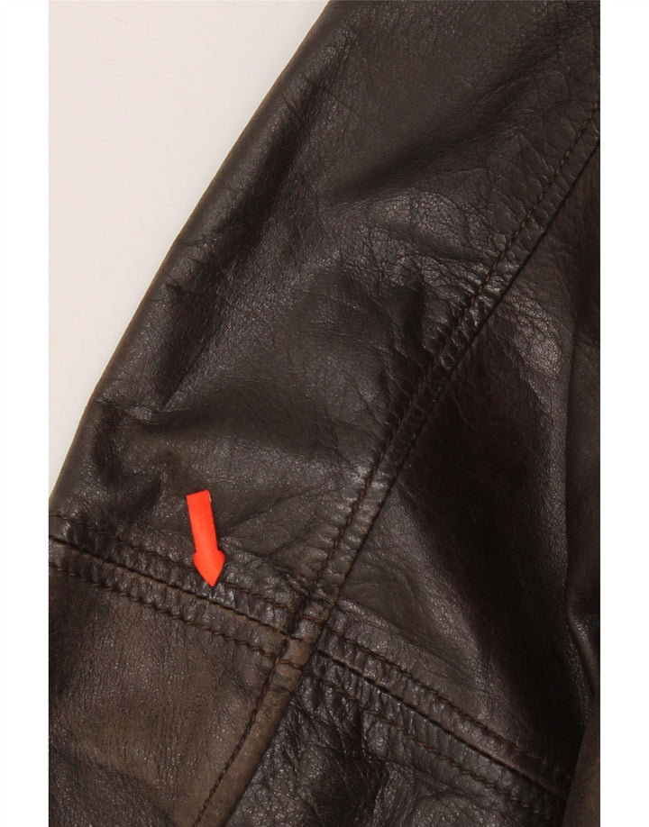 Jaqueta de couro bomber masculina On Spirit IT 48 couro marrom médio