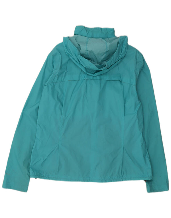 Jaqueta de chuva feminina com capuz Columbia UK 18 XL turquesa nylon