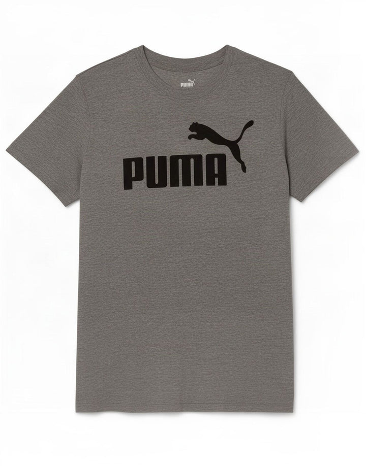 Puma Mens Graphic T-Shirt Top Pequeno Cinza Salpicado