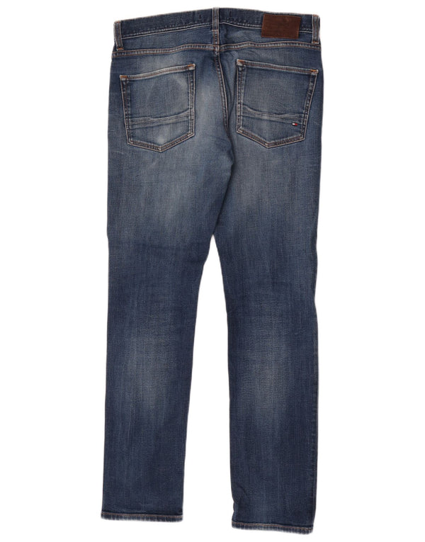 Tommy Hilfiger Masculino Denton Straight Jeans W32 L32 Azul Algodão