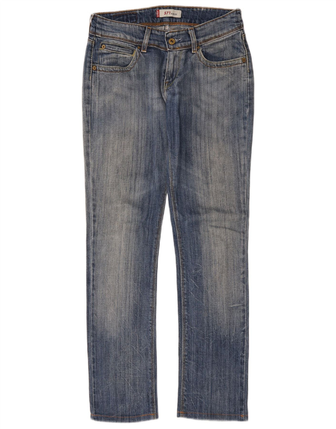 Calça jeans feminina Levi's 571 Slim W29 L30 azul algodão