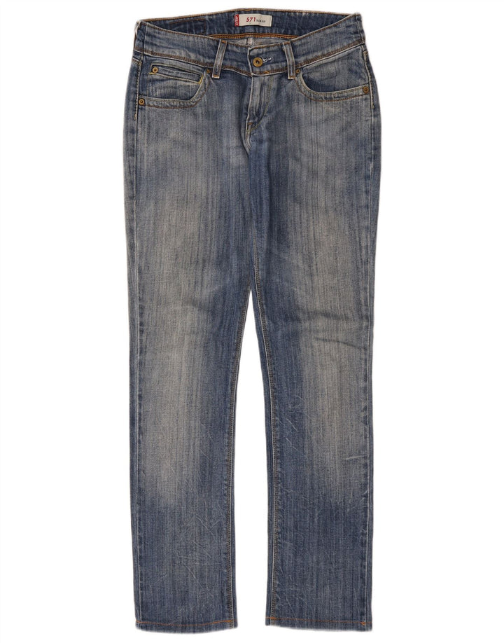 Calça jeans feminina Levi's 571 Slim W29 L30 azul algodão