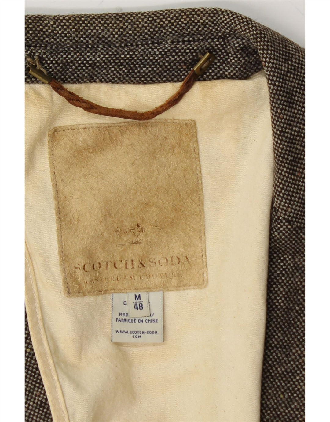 Jaqueta blazer masculina SCOTCH & SODA com 1 botão IT 48 marrom médio