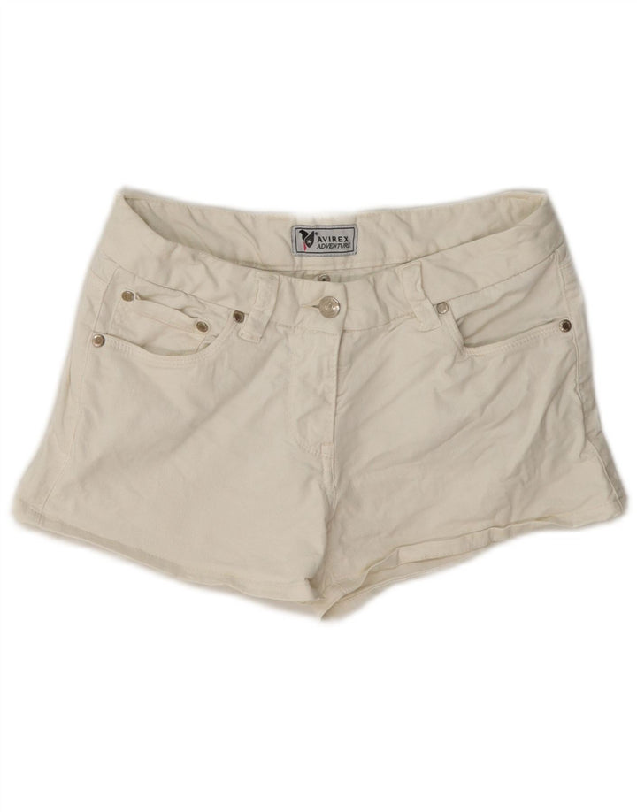 Shorts jeans feminino Avirex EU 40 médio W27 algodão branco