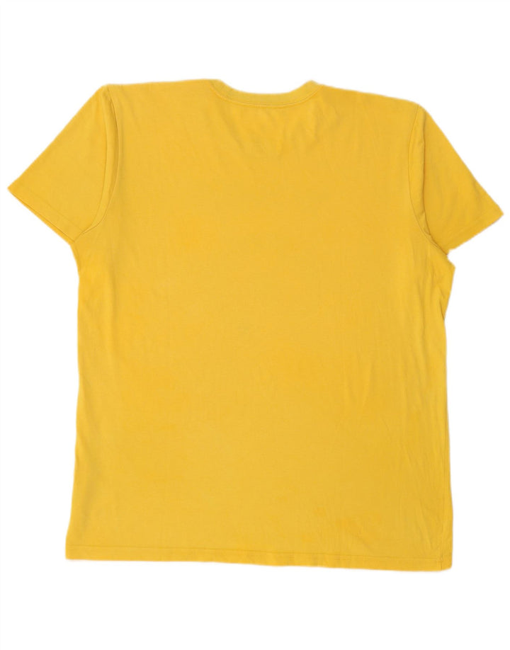 Camiseta masculina Adidas Golden State Warriors com estampa gráfica grande de algodão amarelo