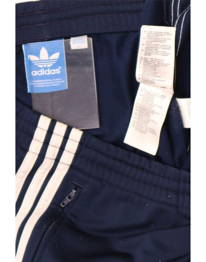 Calça de treino masculina Adidas grande poliéster azul marinho