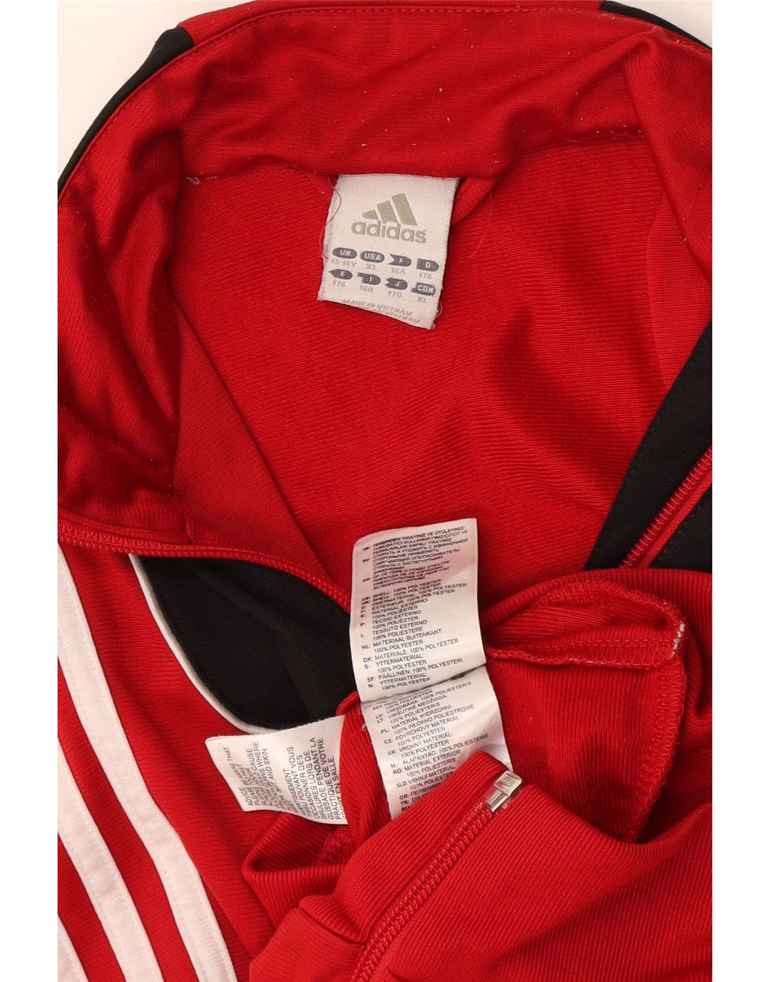Jaqueta Adidas Meninos Treino Top 15-16 Anos Vermelho Colorblock Poliéster