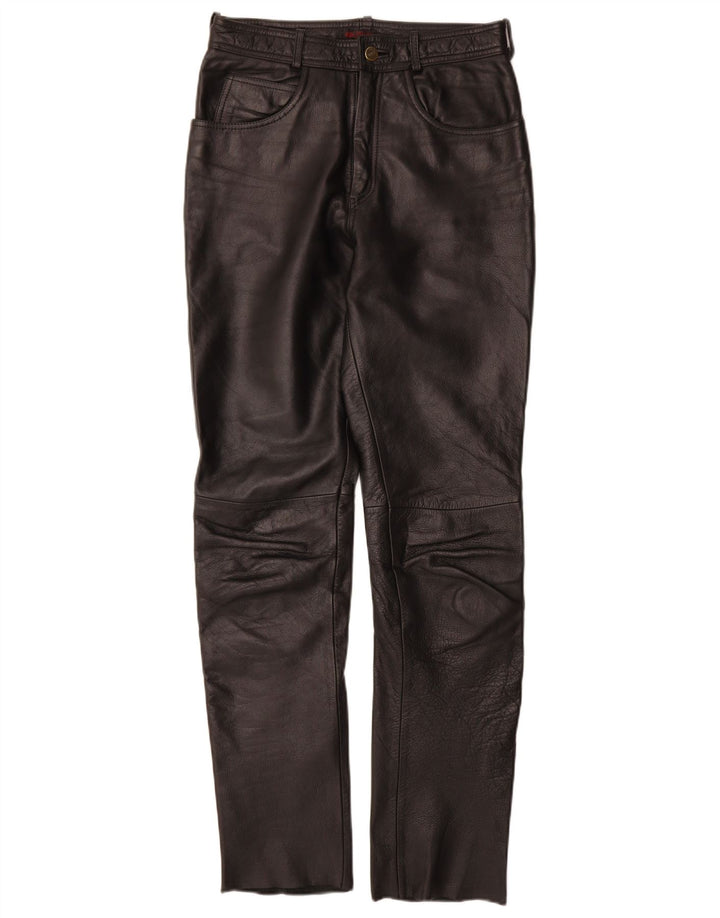 Calça feminina de couro slim Linus W29 L33 couro preto