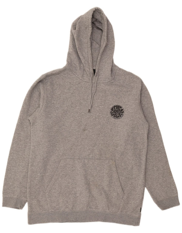 Rip Curl Mens Graphic Hoodie Jumper 2XL Grey Flecked Cotton