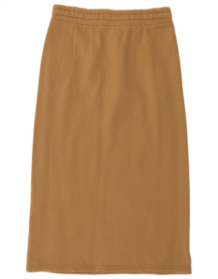 Saia midi feminina Benetton médio W28 algodão bege