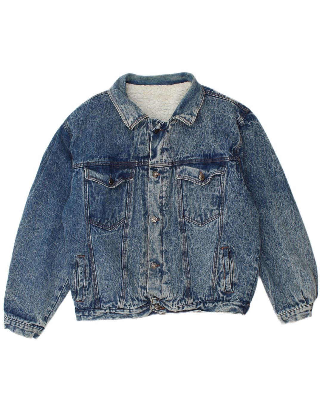 Jaqueta jeans masculina vintage Sherpa IT 48 algodão azul médio