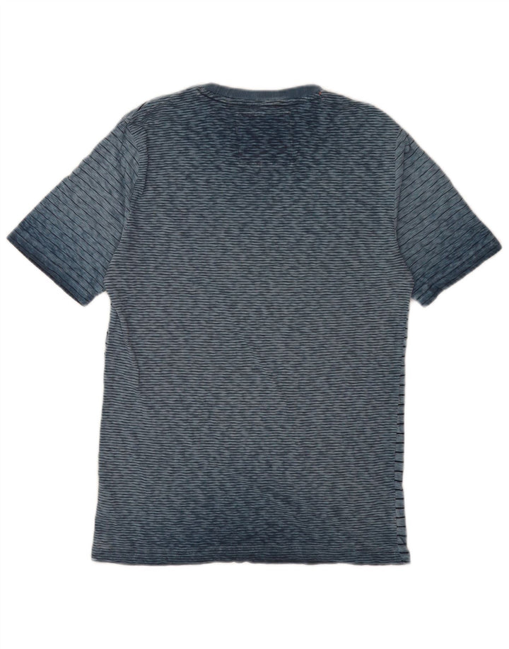 Camiseta masculina Superdry Top médio listrado azul algodão