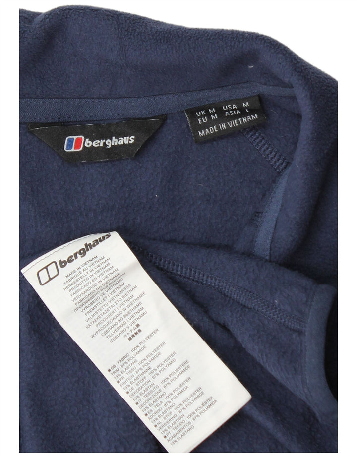 Berghaus Suéter masculino de lã com zíper e gola média azul marinho poliéster