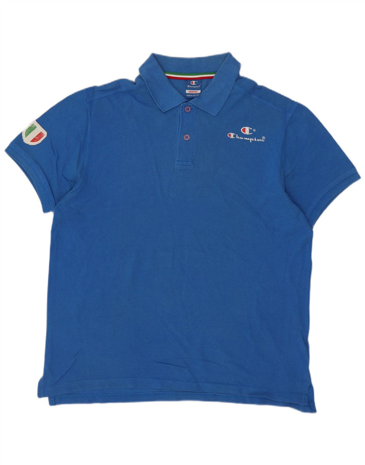 Camisa polo masculina Champion algodão azul médio