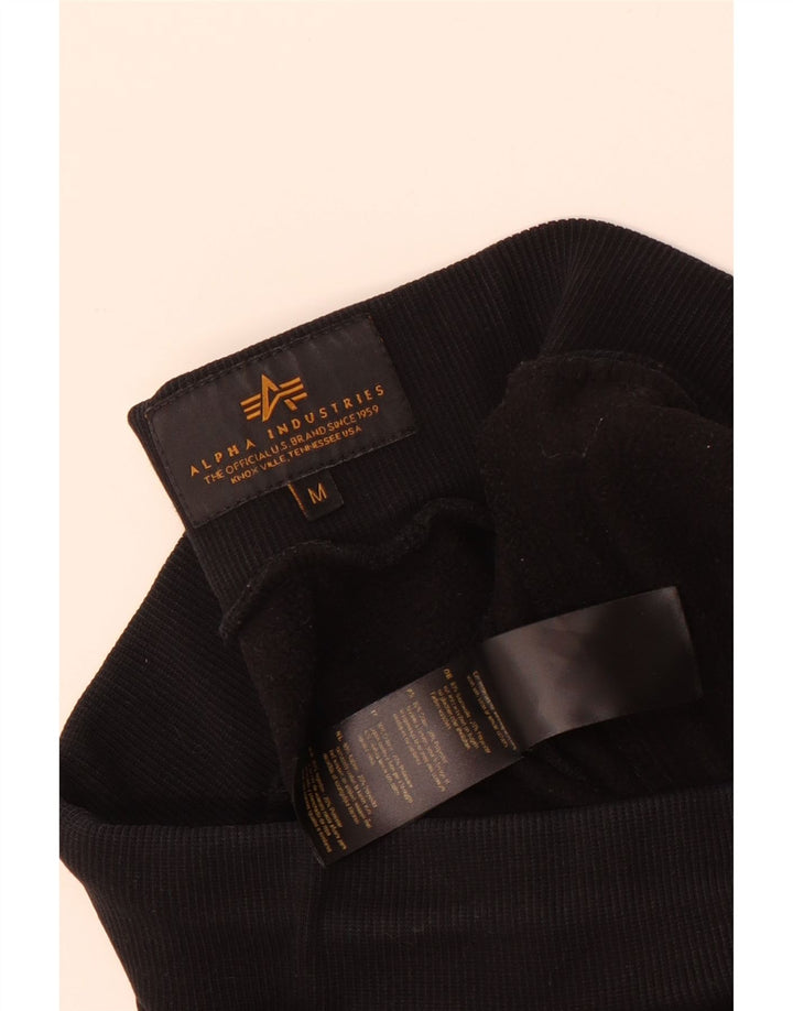 Alpha Industries Calça esportiva masculina gráfica joggers médio preto