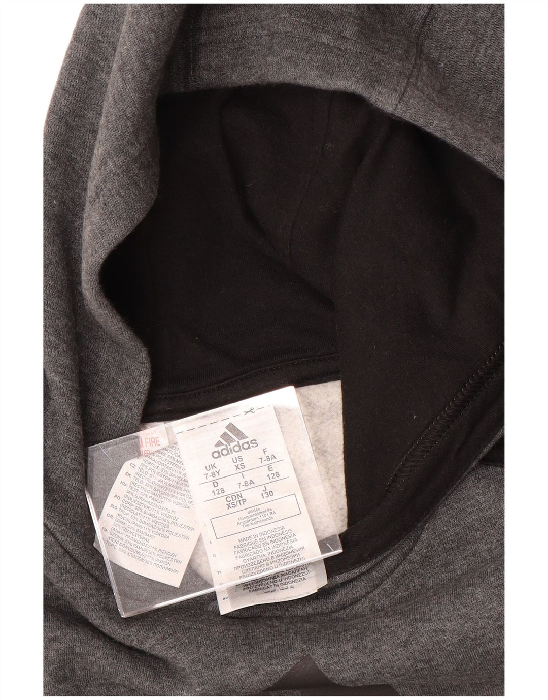 ADIDAS Meninos Graphic Hoodie Jumper 7-8 Anos Cinzento Poliéster