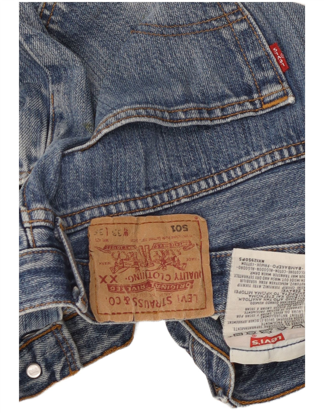 Levi's Masculino 501 Straight Jeans W33 L29 Azul Algodão