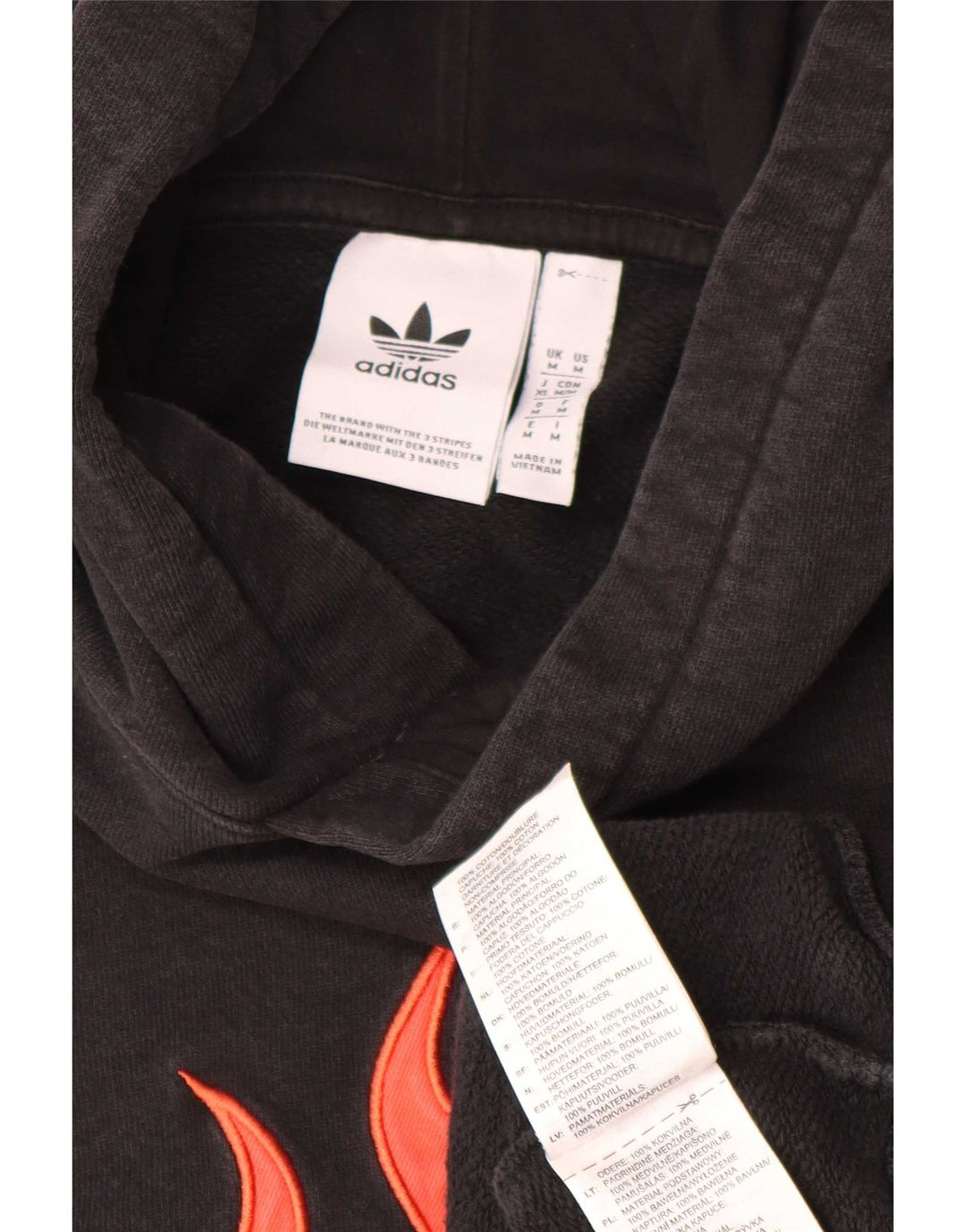 Adidas masculino gráfico moletom com capuz médio algodão preto