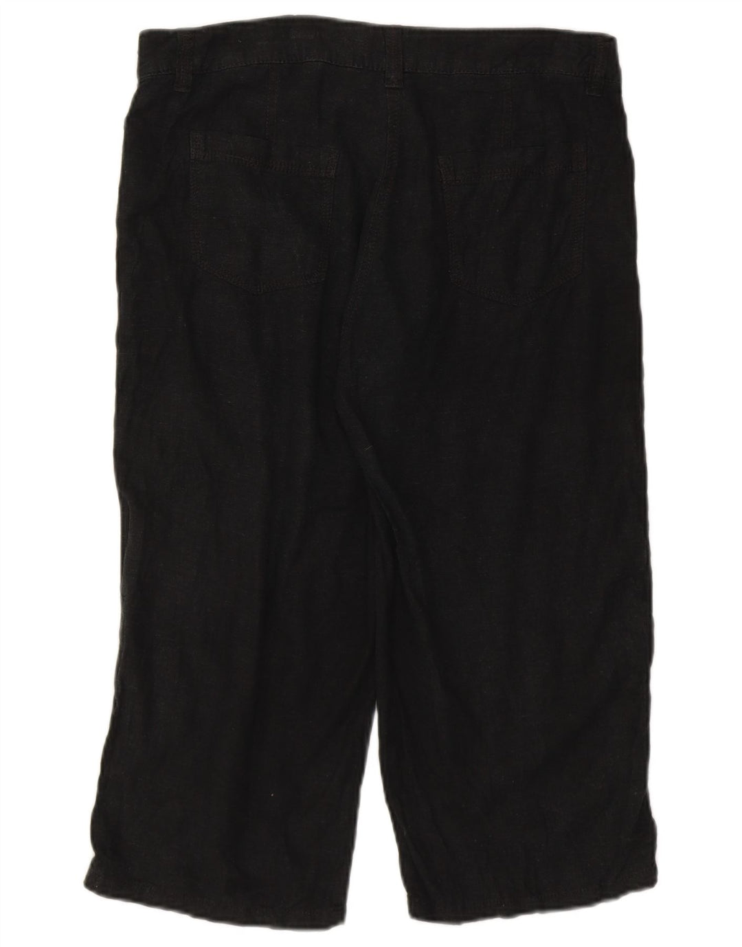 Calça capri feminina Marks & Spencer Reino Unido 12 médio W32 linho preto