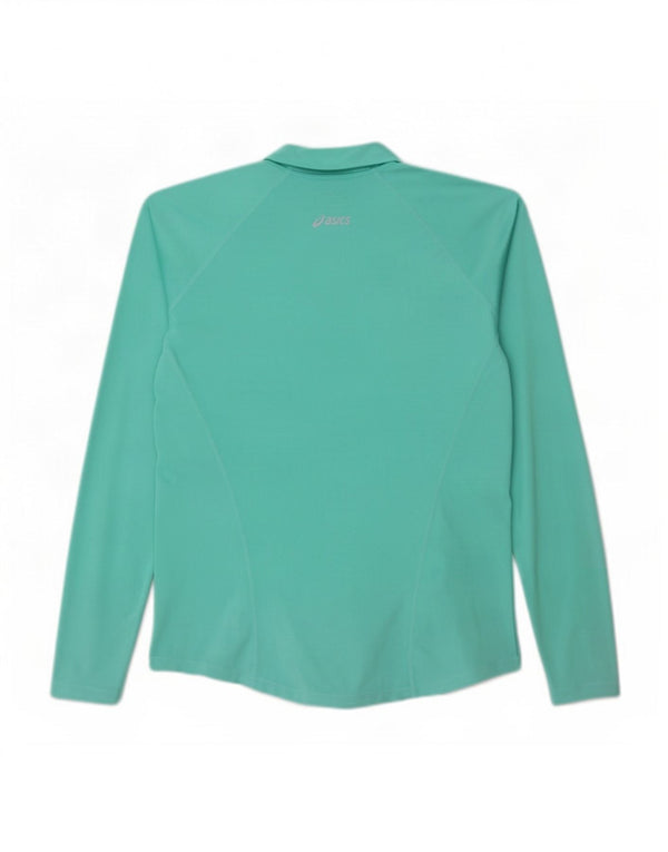 Pulôver de manga comprida feminino Asics Top de treino UK 16 grande turquesa