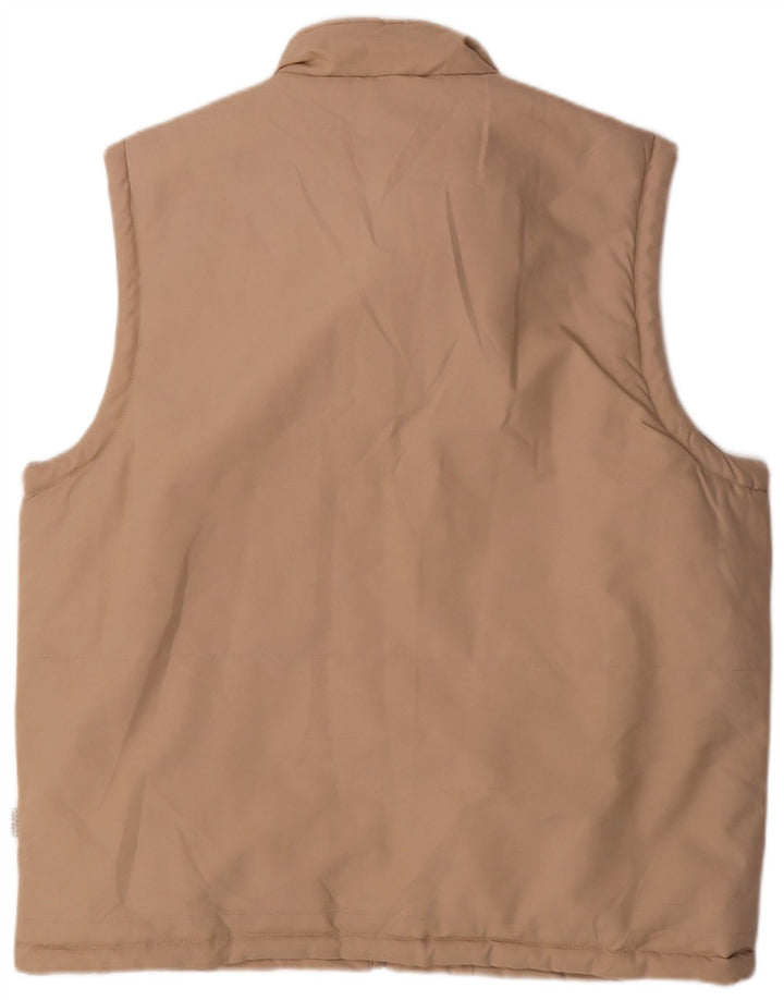 Colete utilitário masculino vintage UK 42 XL poliéster bege