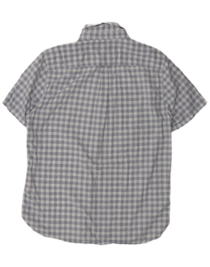Camisa masculina de manga curta SUPERDRY Regular Fit XL azul xadrez algodão