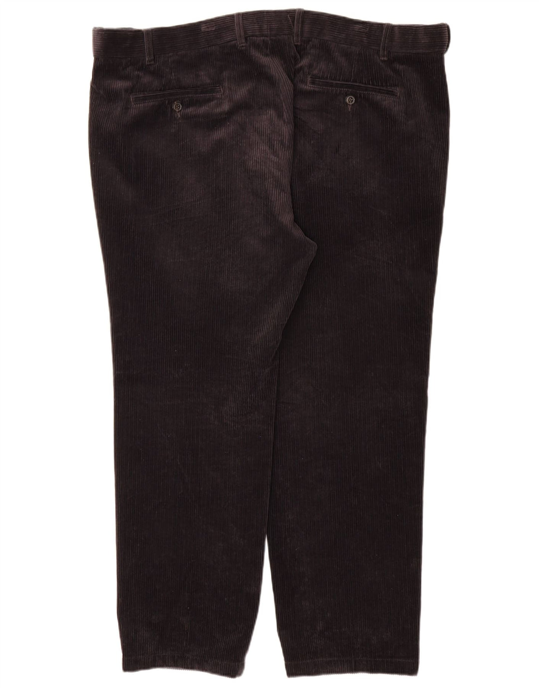 Calça masculina reta regular de veludo cotelê Marks & Spencer W44 L29 preta