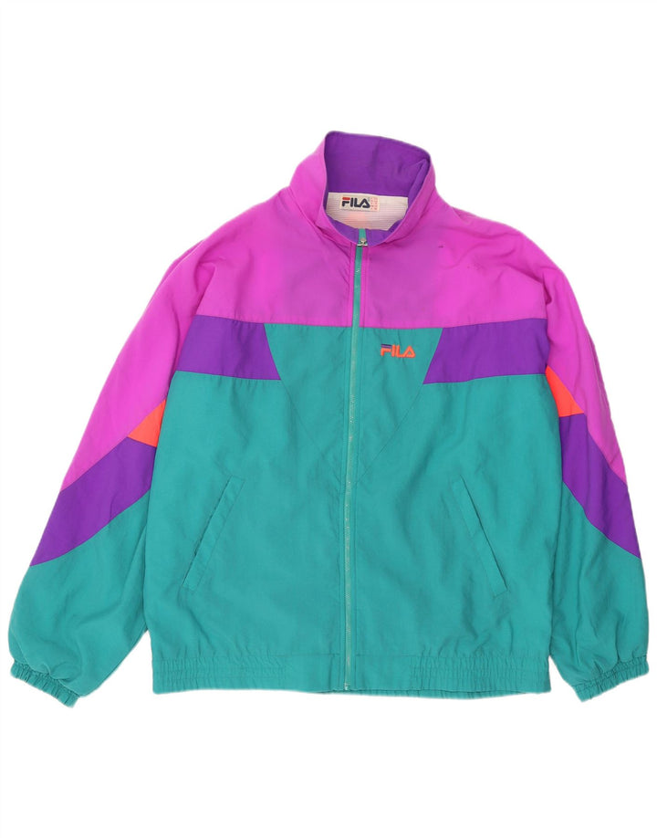 Fila Mens Full Tracksuit IT 54 XL Verde Colourblock Poliamida