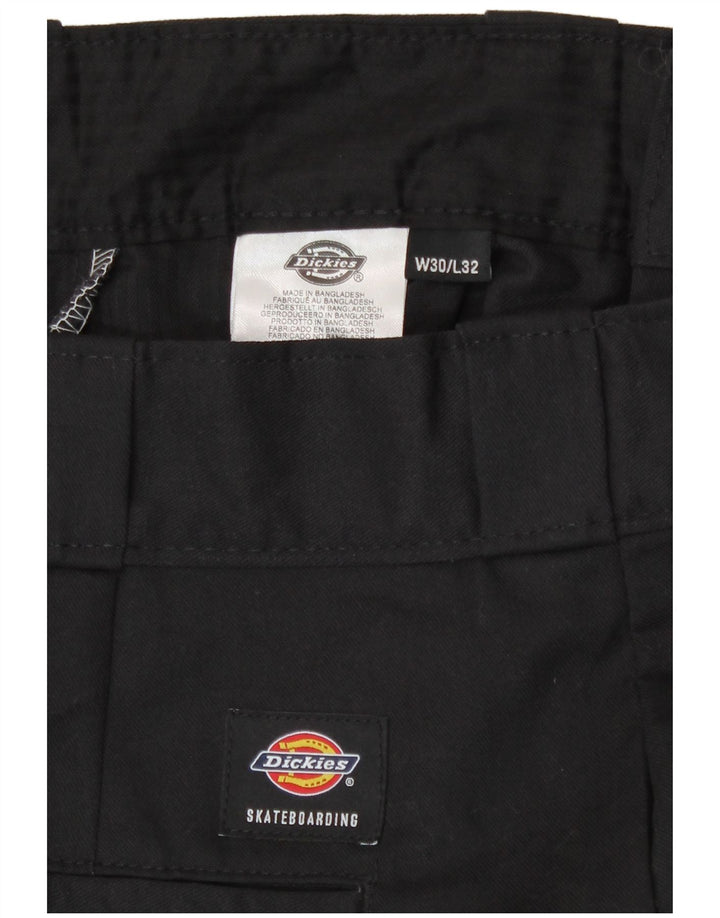 Calças cargo retas masculinas Dickies W30 L32 poliéster preto