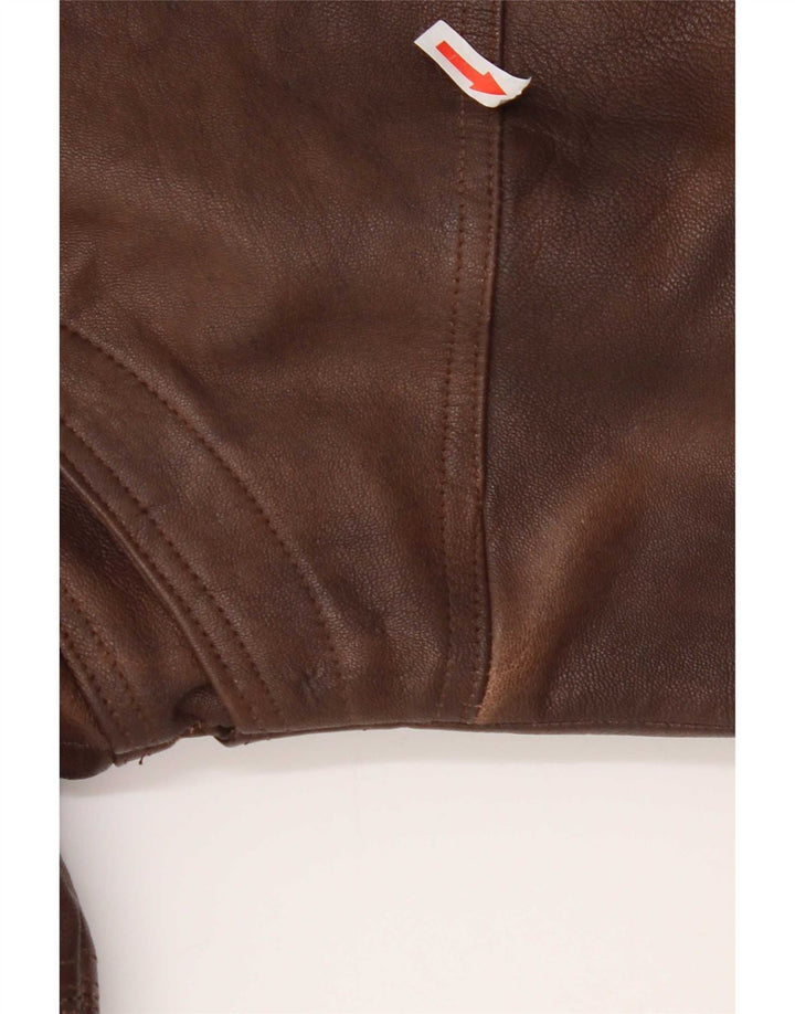 Jaqueta de couro masculina vintage UK 38 marrom médio