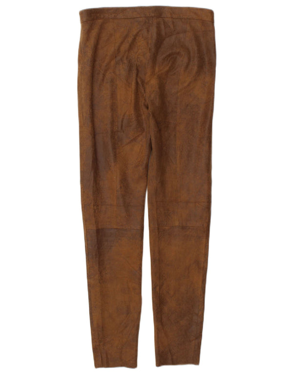 Calça feminina casual skinny Zara XS W24 L26 poliéster marrom