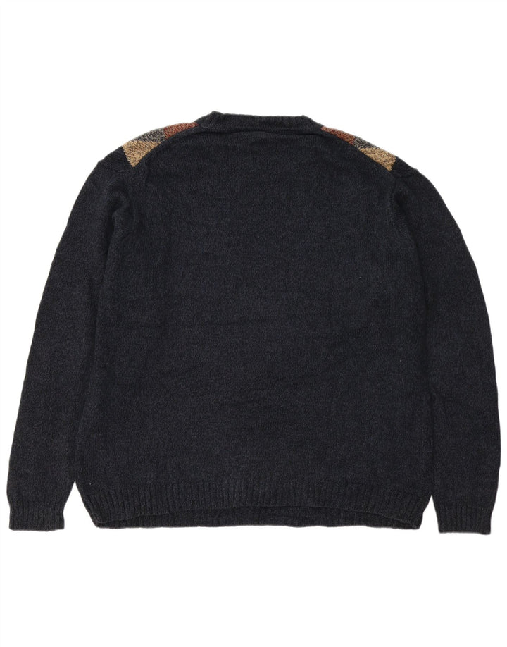 DOCKERS Suéter masculino com gola redonda XL Azul marinho Argyle/Diamante Algodão