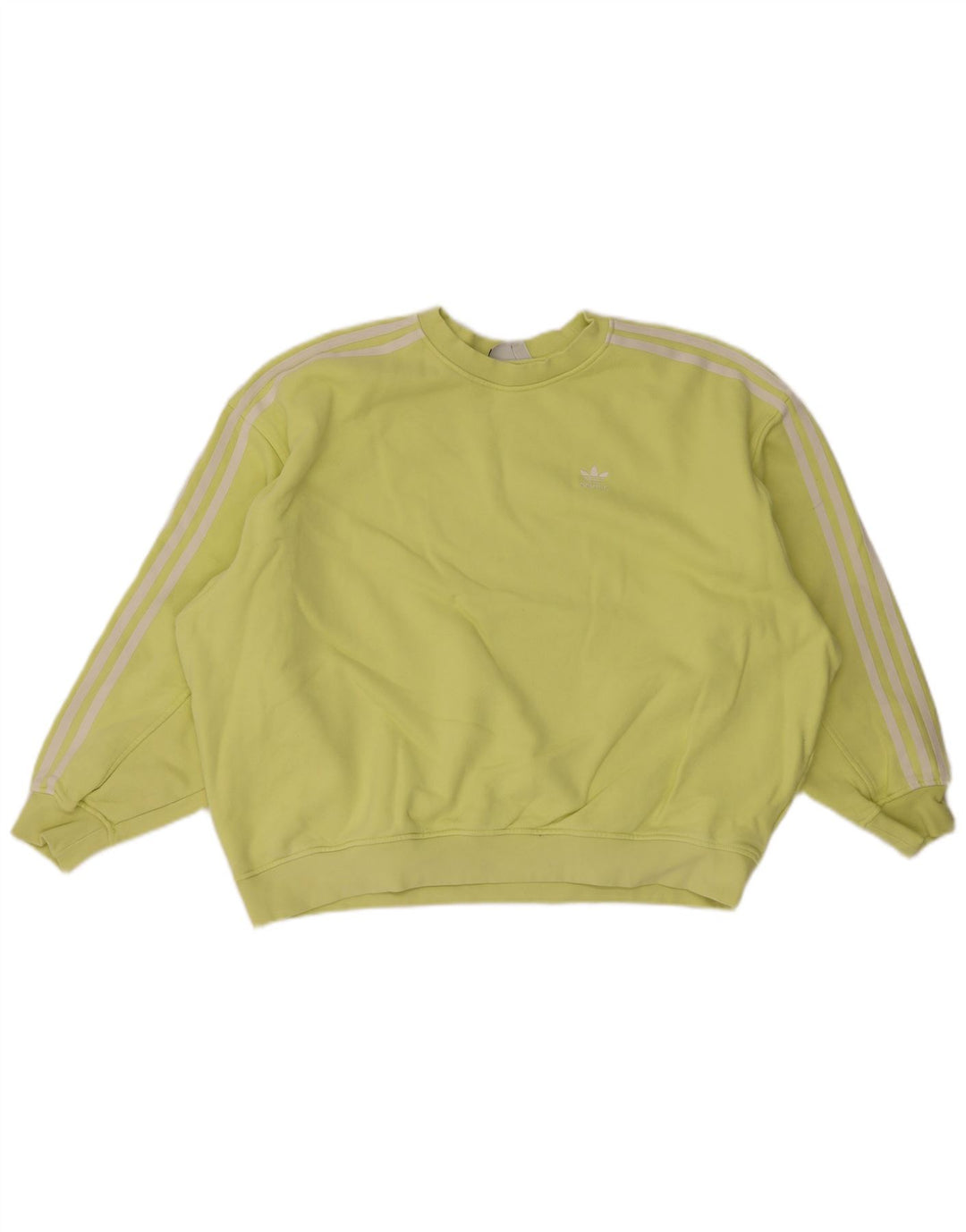 Adidas feminino oversized moletom jumper reino unido 10 pequeno algodão amarelo