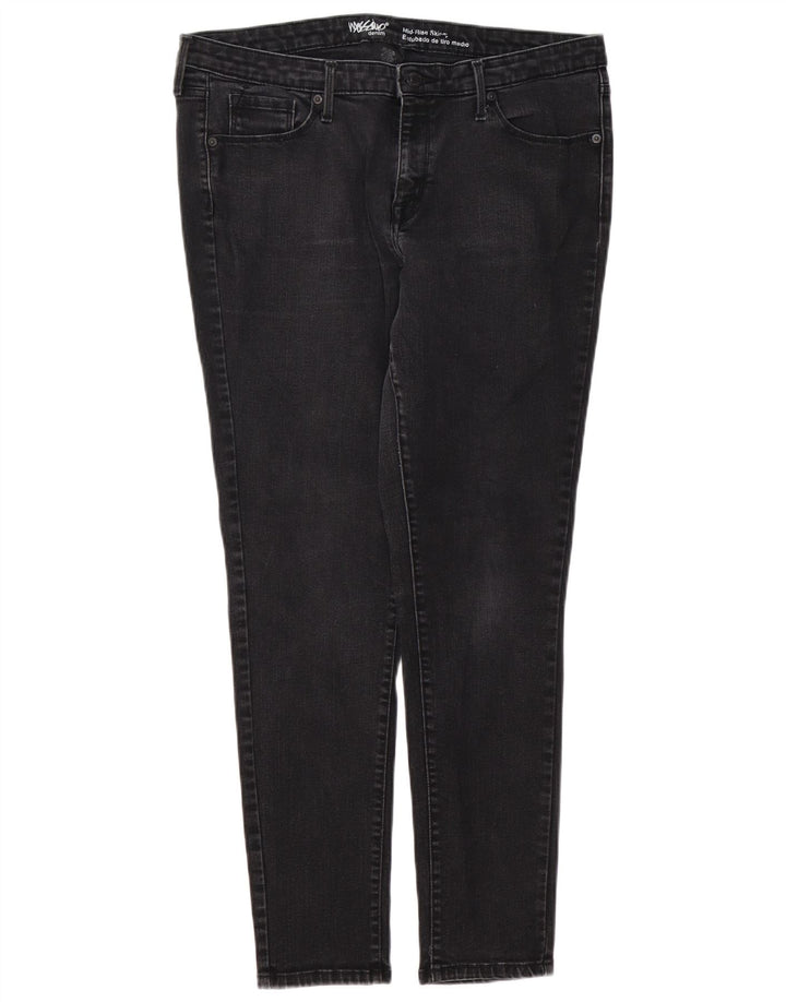 Calça jeans feminina MOSSIMO Power Stretch skinny EUA 14 grande W32 L29 preta