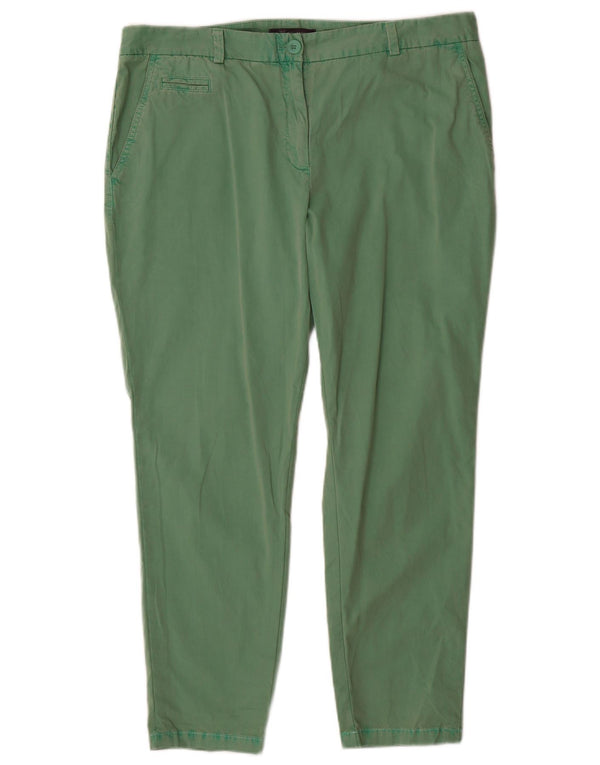 Calça Chino Feminina Marks & Spencer Slim UK 16 Grande W36 L27 Algodão Verde