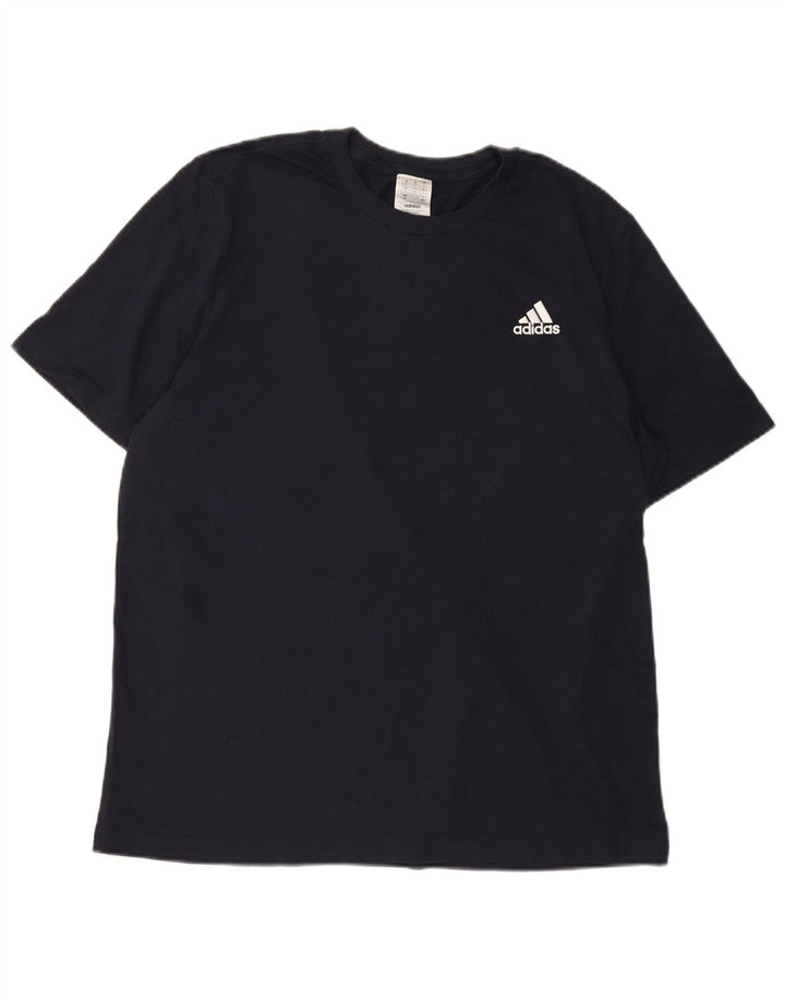 Camiseta masculina Adidas grande algodão azul marinho