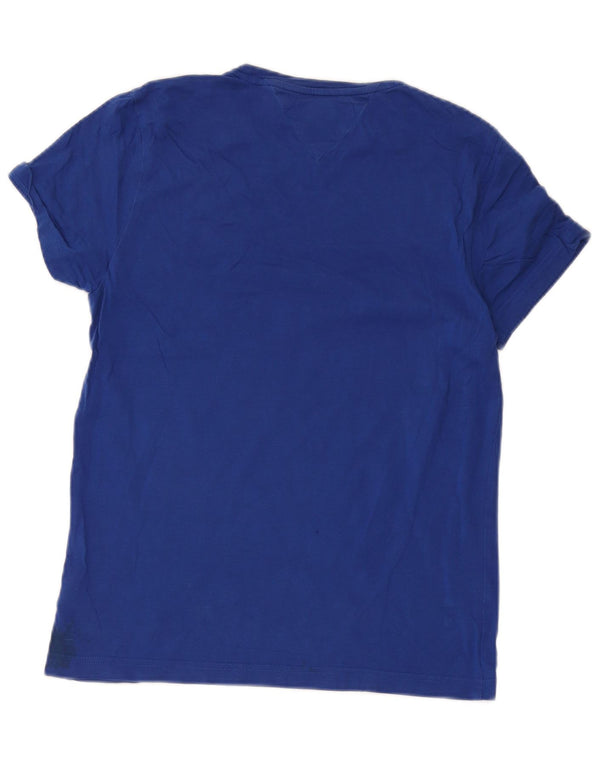 Tommy Hilfiger Camiseta masculina gráfica top pequeno algodão azul